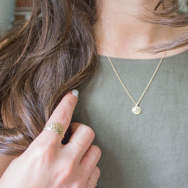 Loma Ring in Golden Brass