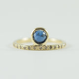 Umi Sapphire + Champagne Diamond Ring