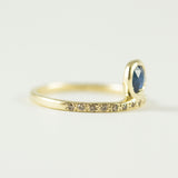 Umi Sapphire + Champagne Diamond Ring