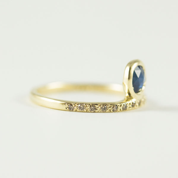 Umi Sapphire + Champagne Diamond Ring