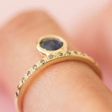 Umi Sapphire + Champagne Diamond Ring
