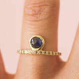 Umi Sapphire + Champagne Diamond Ring