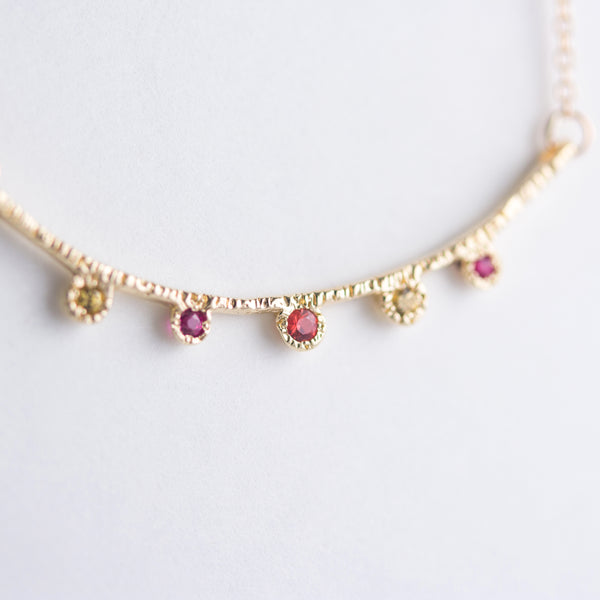 Arco Multi-gemstone Necklace in 14K Yellow Gold