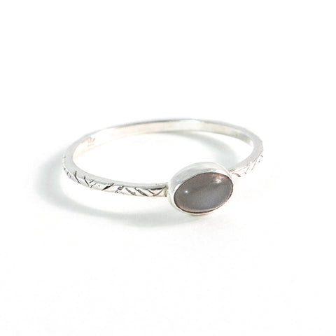 Graphite Moon Ring
