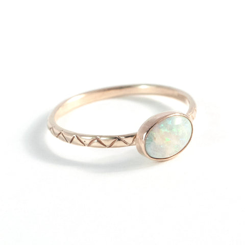 Snow White Opal Ring