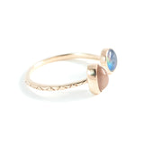 Blue Opal + Moonstone Double Ring