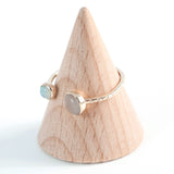 Opal + Moonstone Double Ring