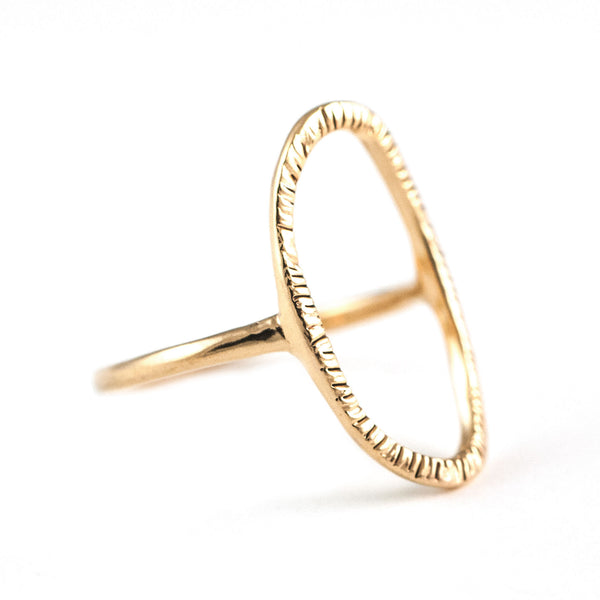 Halo Ring in Golden Brass
