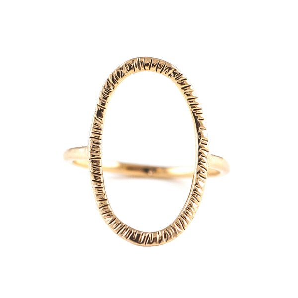 Halo Ring in Golden Brass