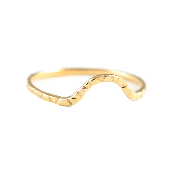 Wave Ring in Golden Brass