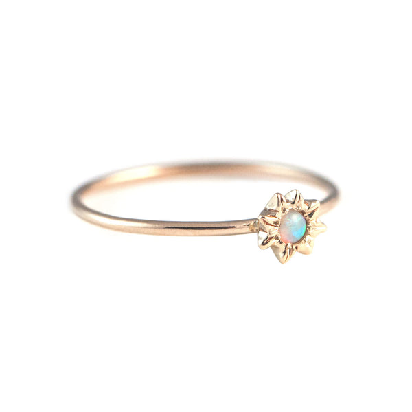 Starry Opal Solitaire Ring