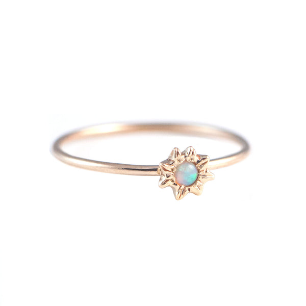 Starry Opal Solitaire Ring