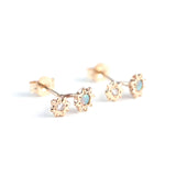 Starry Opal + Diamond Earrings