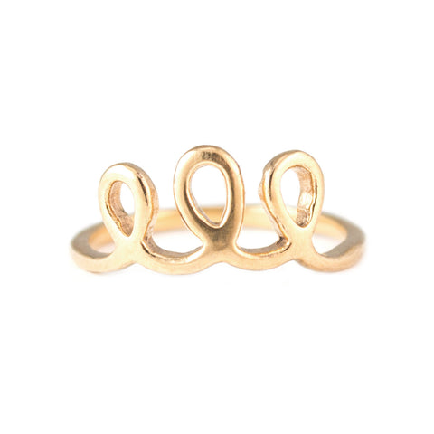 Spin Ring in Golden Brass