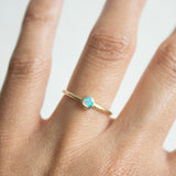 Dot Opal Solitaire Ring