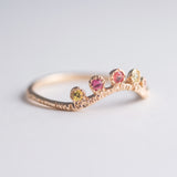 Arco Sapphire + Ruby Ring