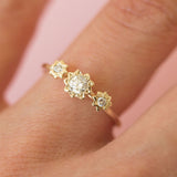 Starry Diamond Cluster Ring