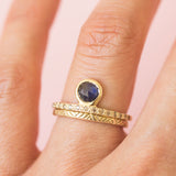 Umi Sapphire + Champagne Diamond Ring