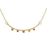 Arco Multi-gemstone Necklace in 14K Yellow Gold