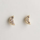 Crescent Champagne Diamond Earrings