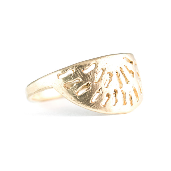 Loma Ring in Golden Brass