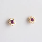 Mini Starry Ruby Earrings