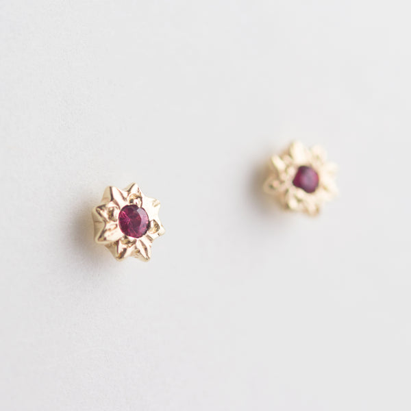 Mini Starry Ruby Earrings