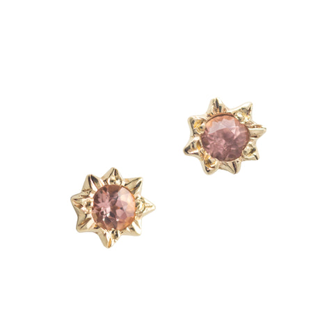 Starry Peach Topaz Earrings